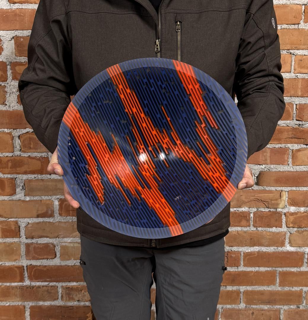 Martin Kremer Fused Glass Puzzle Bowl: 15" diameter, 4 1/2" tall. Artist statement I was a stained glass enthusiast while pursuing a career in medical technology and the glass won, first as a spare-time business and then as a full-time obs