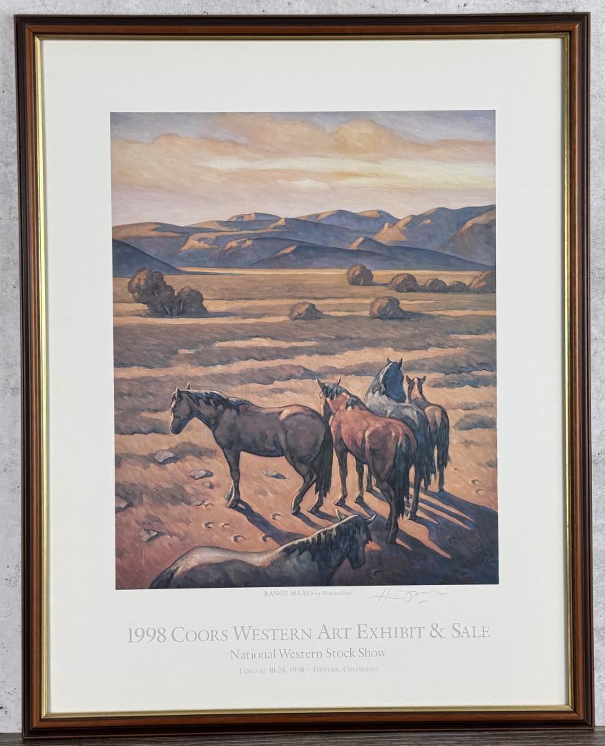 Howard Post Range Mares Coos Western Art Poster (1 of 4)