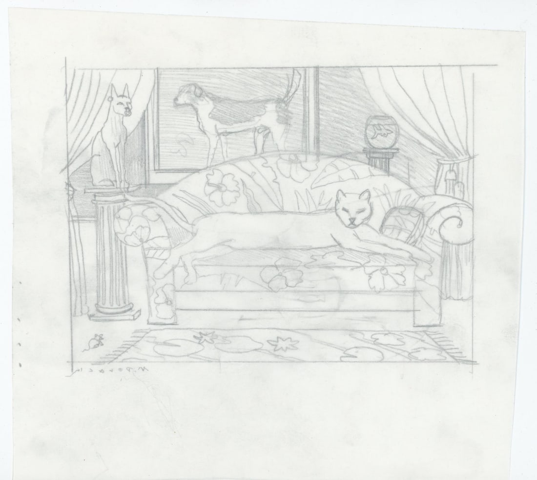 Monte Dolack Frieda's Salon Study Drawing - 2