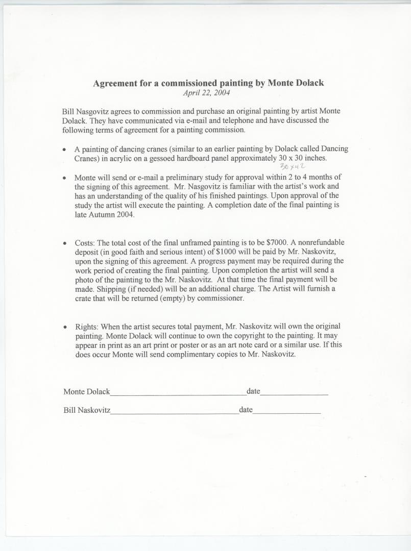 Monte Dolack Dancing Cranes Painting Study - 3