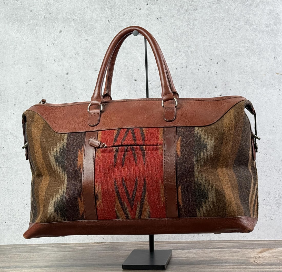 Pendleton Wool and Leather Duffle Bag - 3