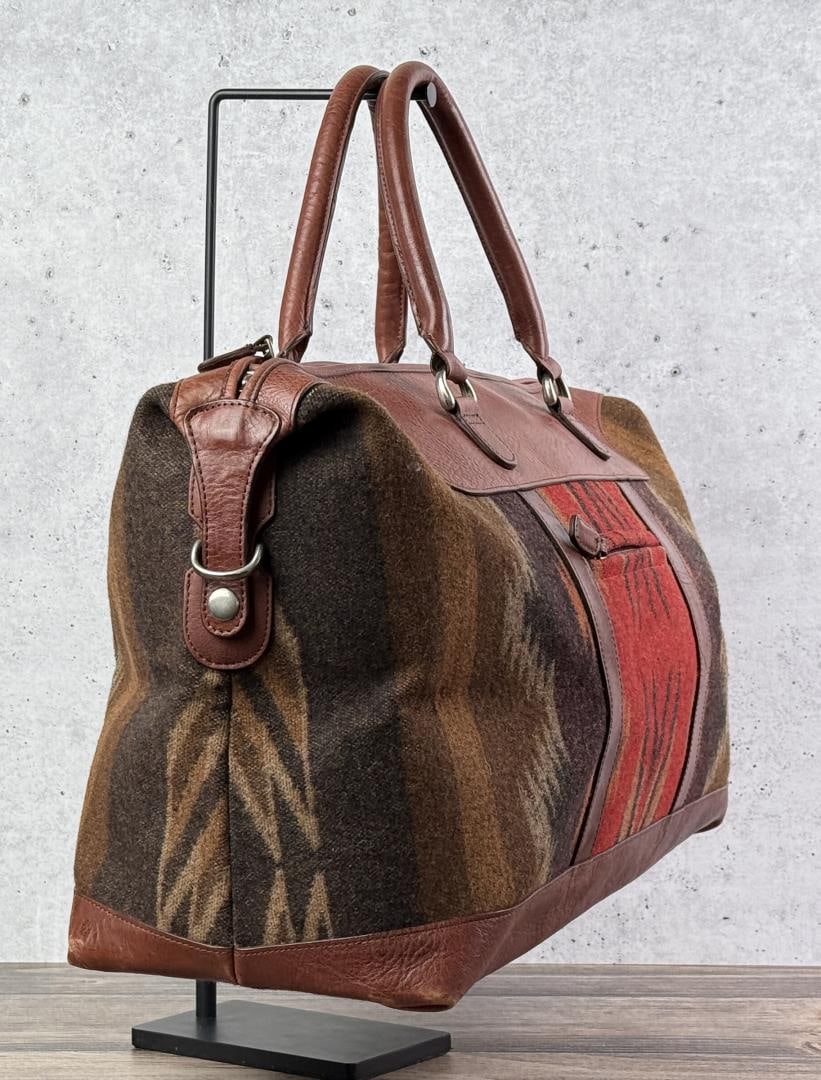 Pendleton Wool and Leather Duffle Bag - 5