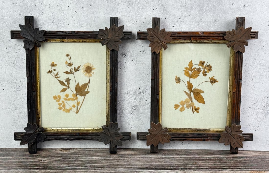 Victorian Eastlake Frames with Pressed Flowers (1 of 3)
