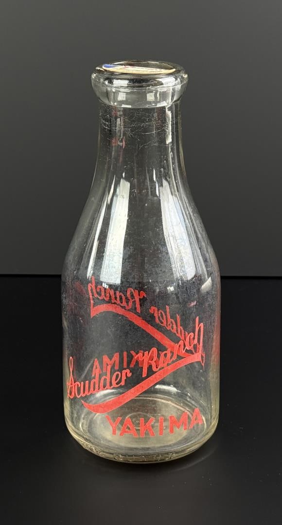 Scudder Ranch Yakima Washington Milk Bottle: Quart size