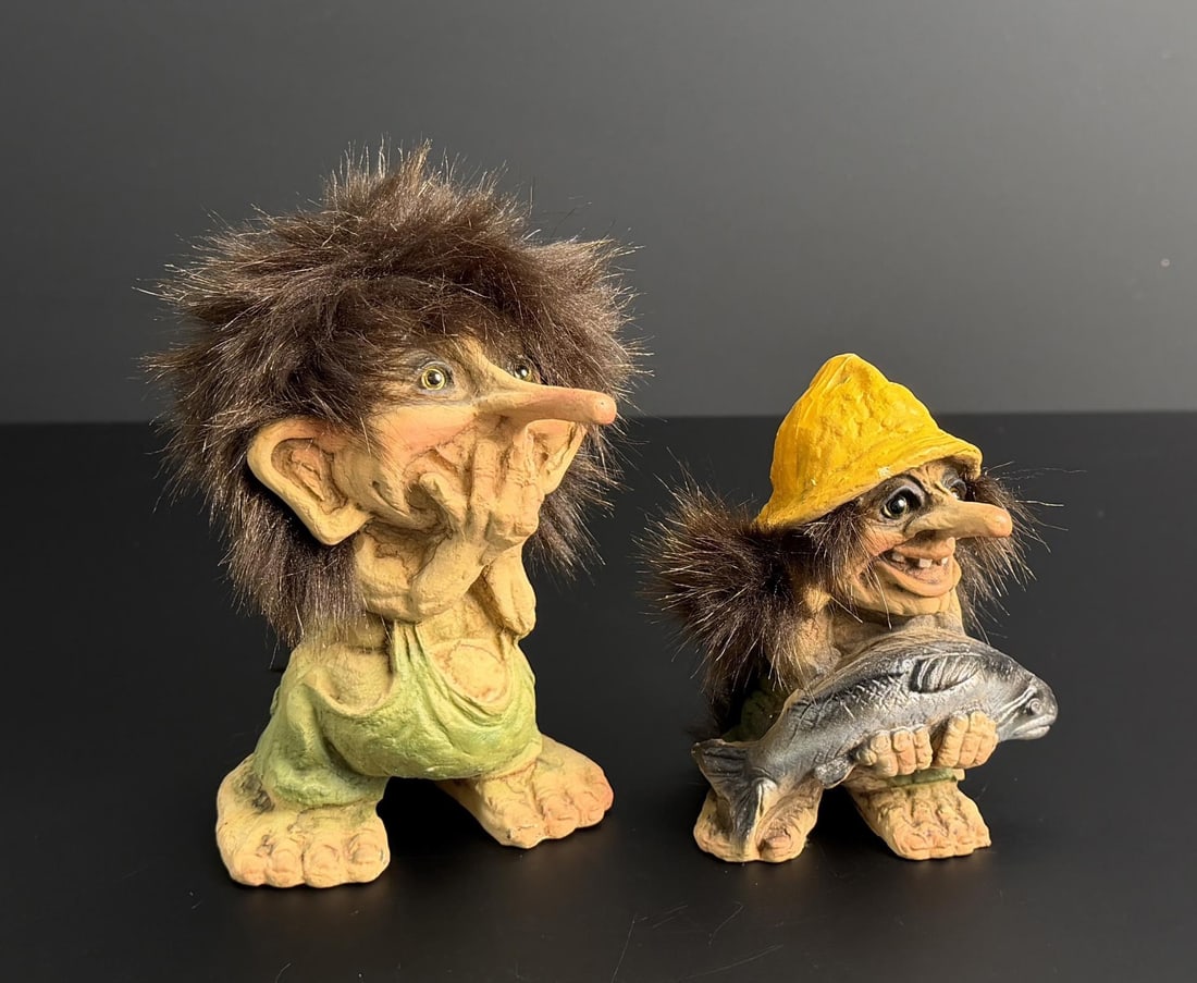 NyForm Norwegian Troll Dolls: Largest is 5 1/2" tall. Made in Tynset, Norway.
