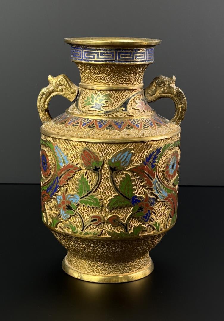 Japanese Bronze Champleve Cloisonne Vase (1 of 7)