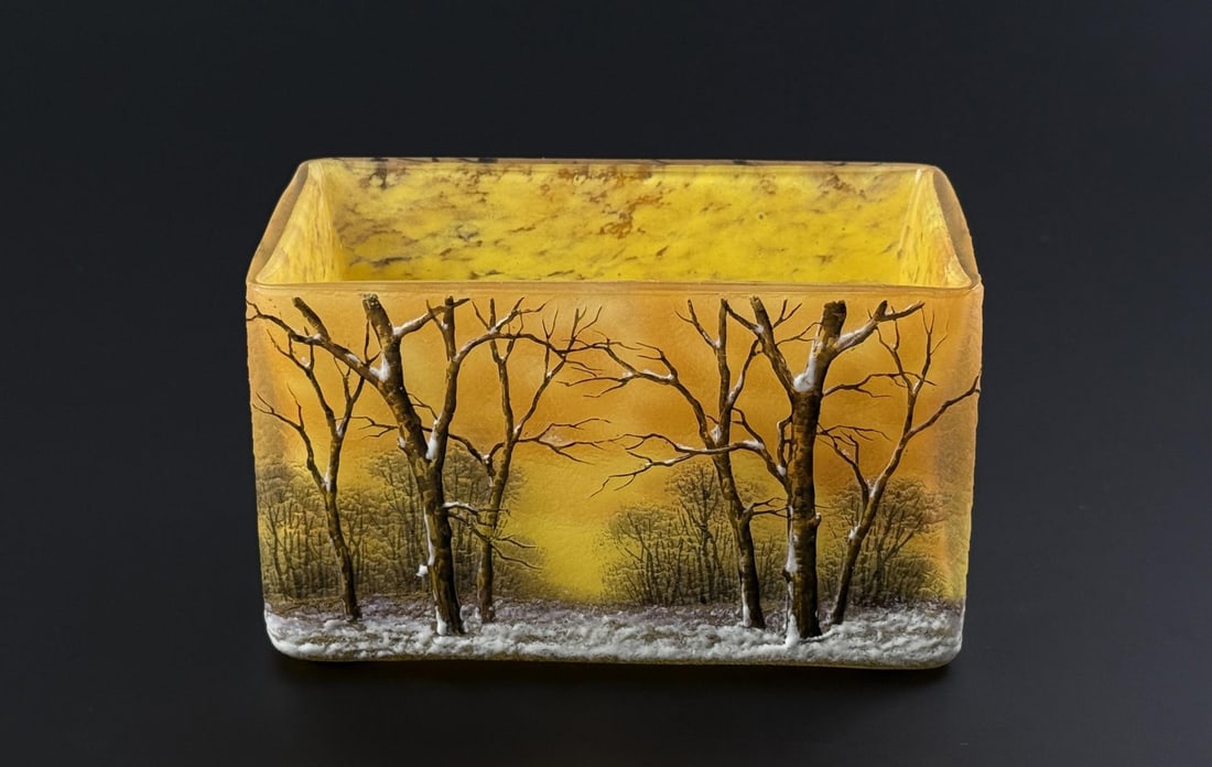 Daum Nancy French Cameo Glass Winter Vase (1 of 8)