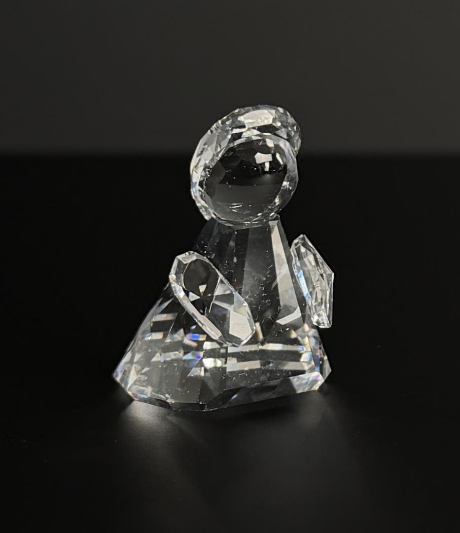 Swarovski Crystal Nativity Mary Figurine: 1" wide, 1 1/4" tall.