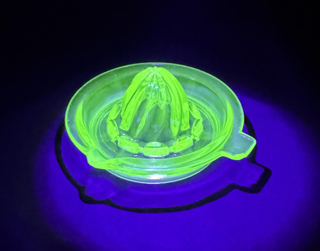 Uranium Depression Glass Lemon Juicer (1 of 5)