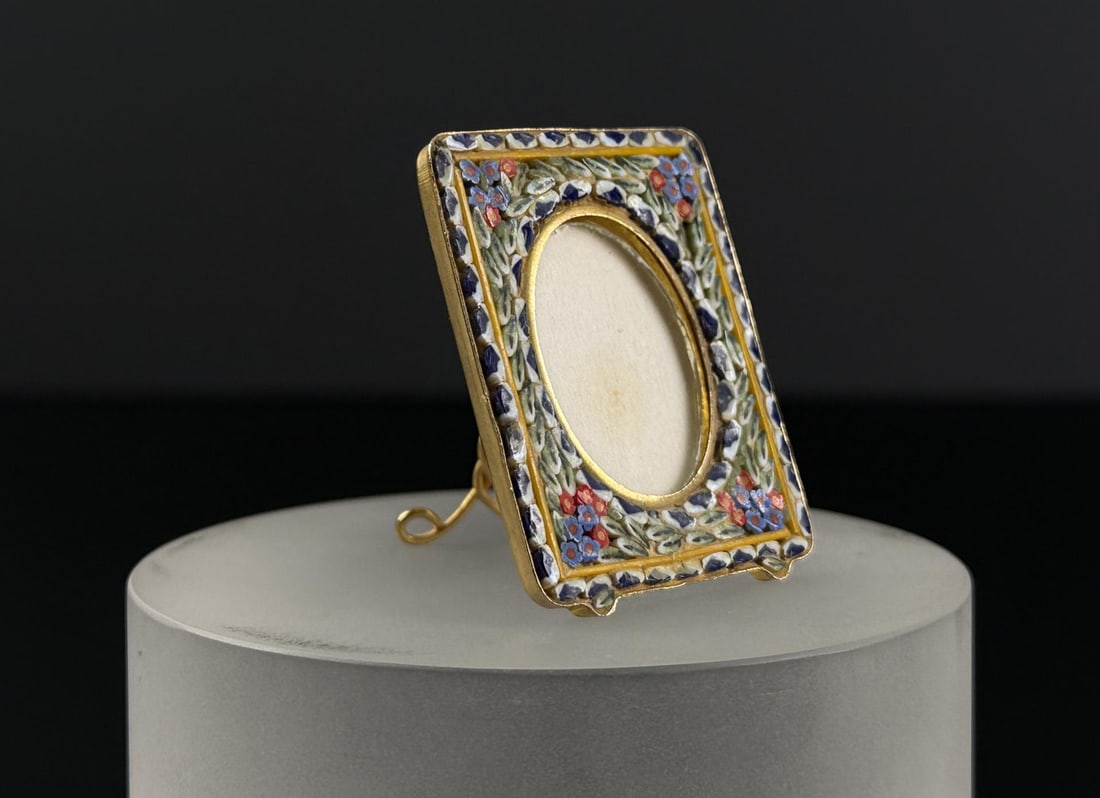 Italian Micro Mosaic Square Picture Frame: 2" by 1 1/4" by 1/4".