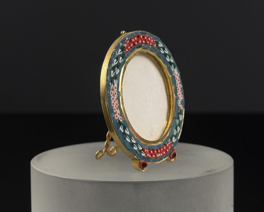 Italian Micro Mosaic Picture Frame: 2 1/4" by 2 1/4" by 1/4".