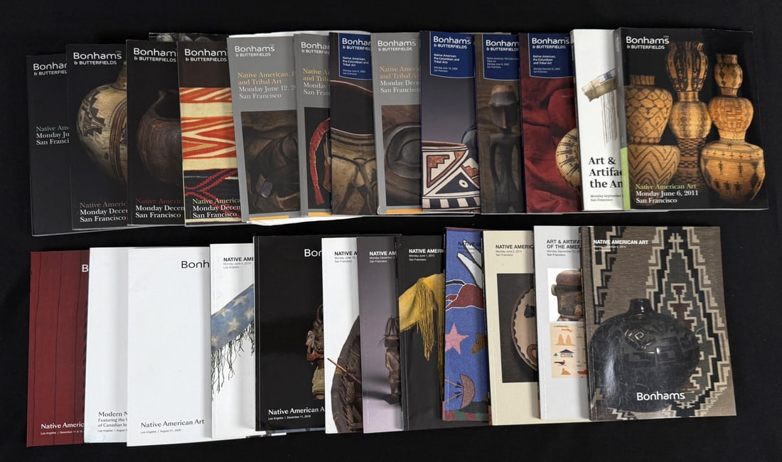 Native American Indian Bonhams Auction Catalogs: 25 total Catalogs. From the Native American reference library of Stanley Miller.