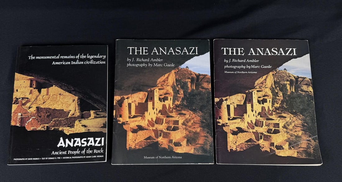 Collection of Books on The Anasazi: Includes 2 copies of The Anasazi by J. Richard Ambler, and Anasazi: Ancient People of the Rock by Donald G. Pike. From the Native American reference library of Stanley Miller.