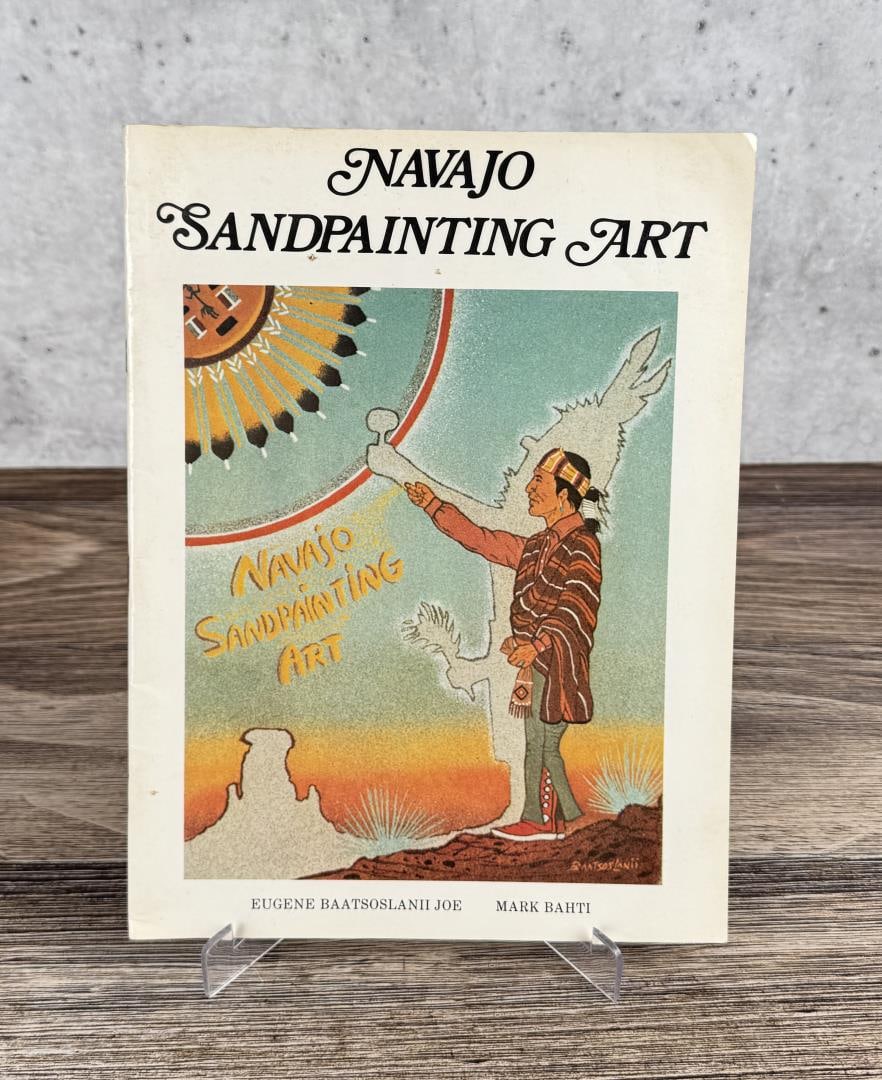 Navajo Sandpainting Art: Eugene Baatsoslanii Joe and Mark Bahti, 1978. From the Native American reference library of Stanley Miller.