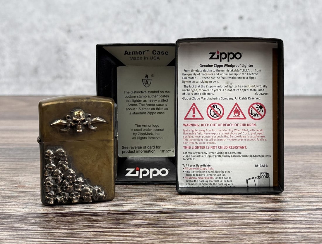 Bastinelli Creations Skulls Zippo Lighter: Nice example in original box.