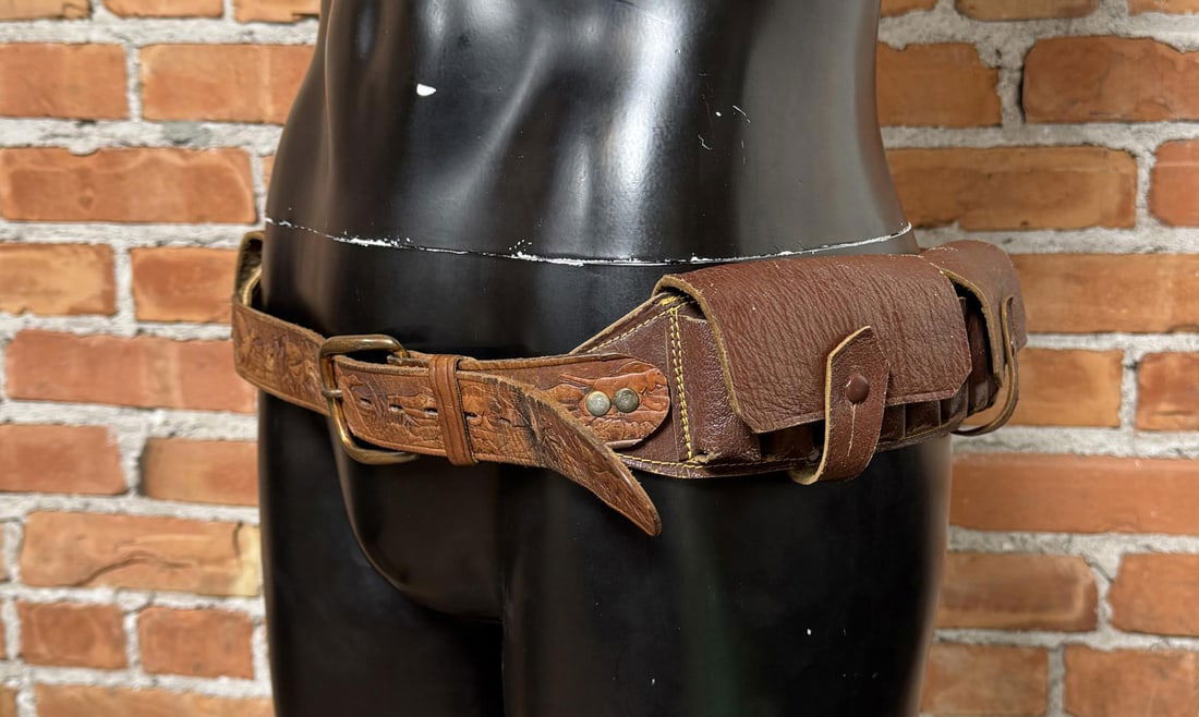 Shotgun Shell Ammo Belt: 48 1/2" long from buckle to belt tip.