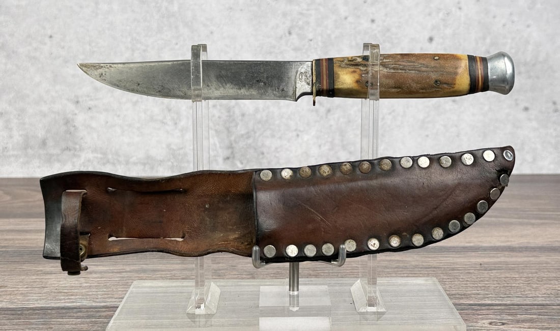 Premier Life Time H73 Stag Handle Knife: 4 pin handle. 10 1/4" long.