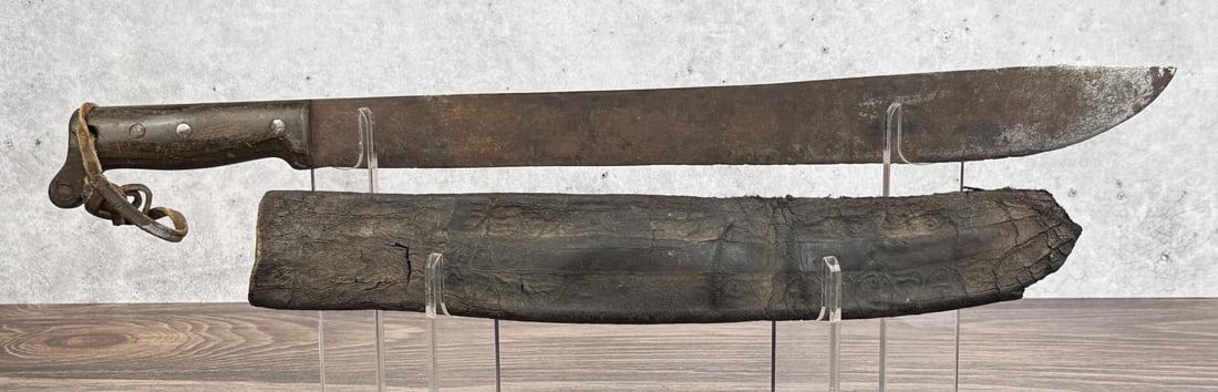 WW2 US Army Collins Horn Handle Machete: 23" long. 1944 dated.