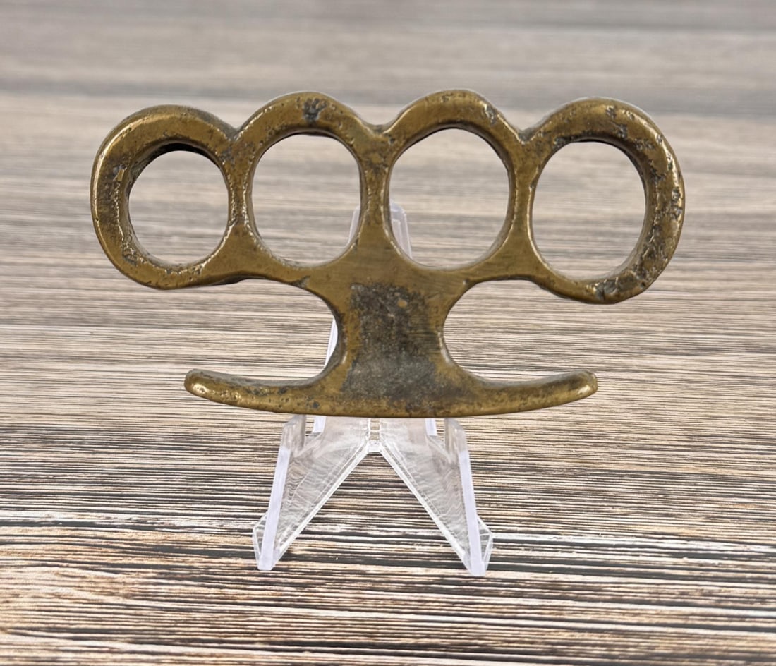 Antique Montana Gamblers Brass Knuckles: 4" by 2 1/4"