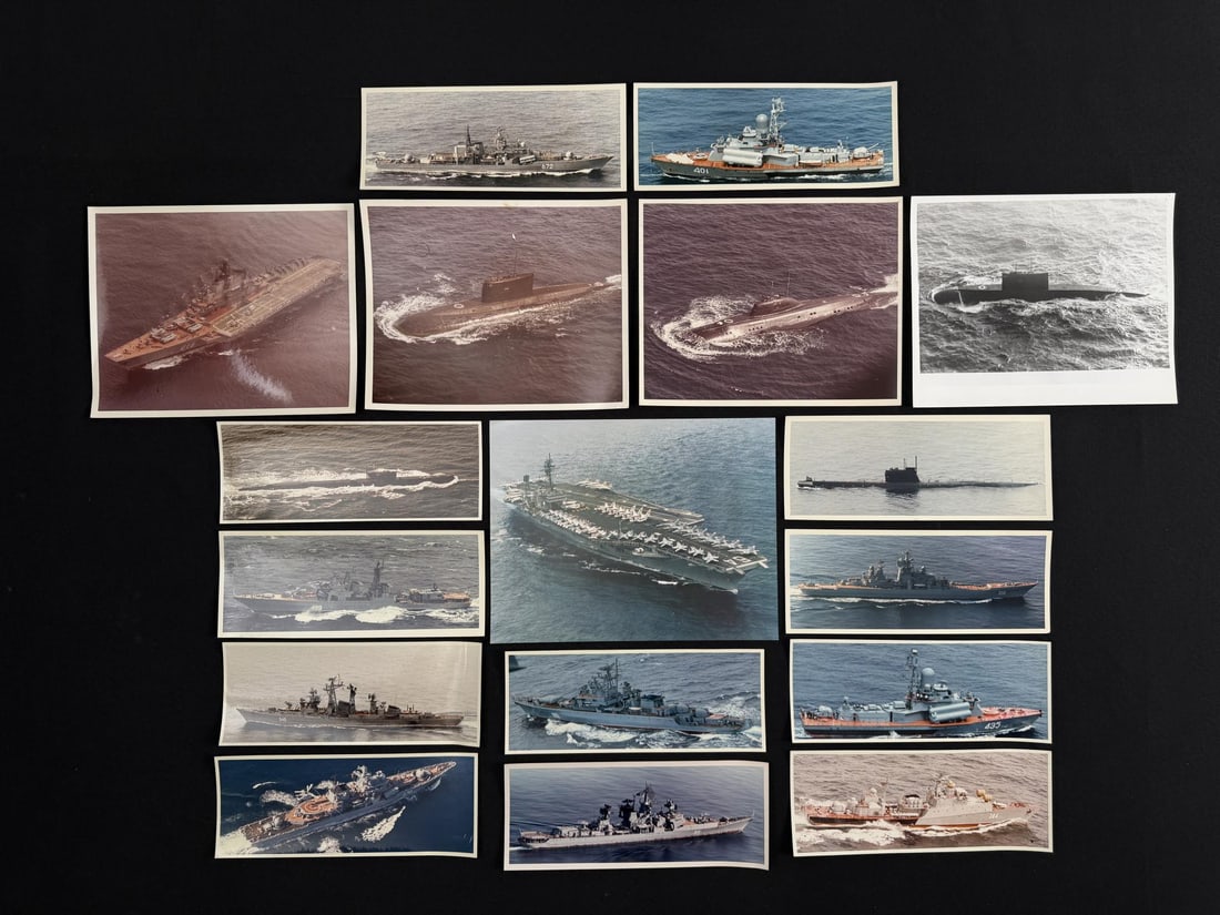 Cold War Soviet Battleships and Destroyers Photos: Largest is 8 1/2" by 11"