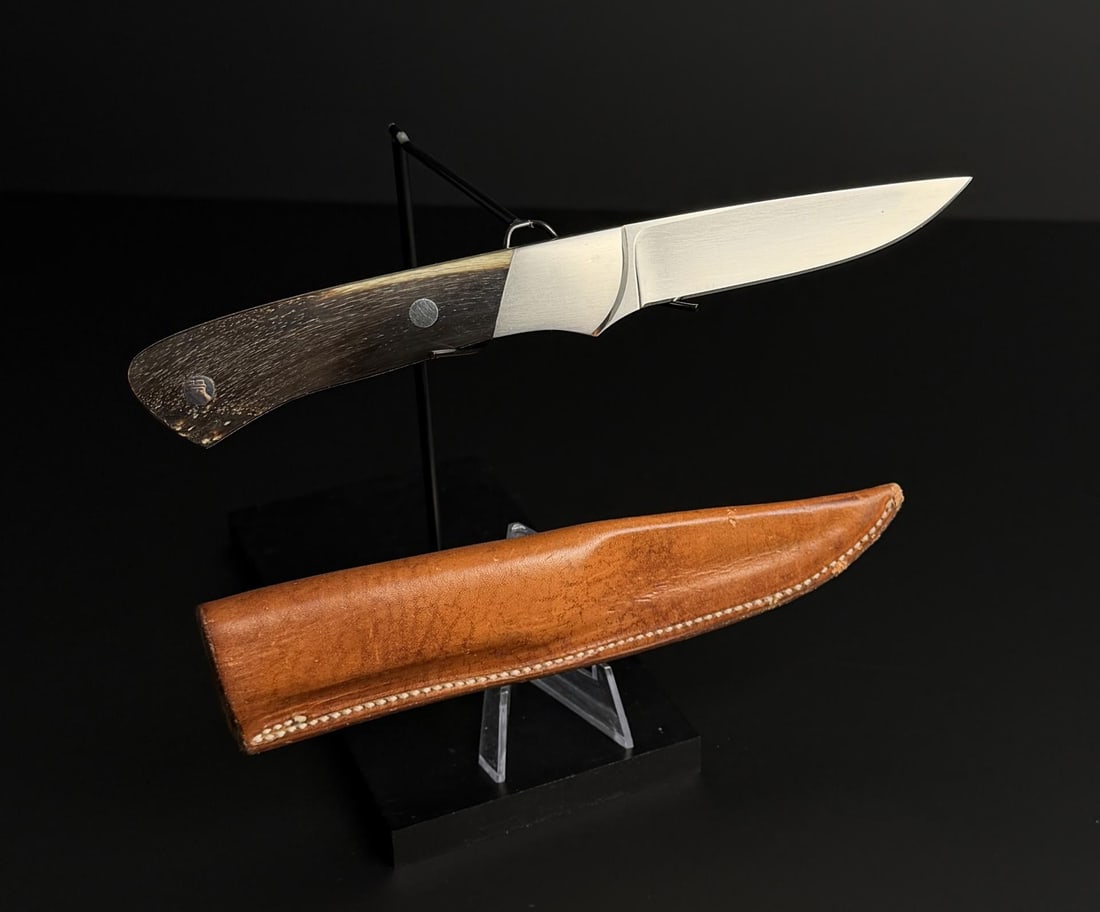 Eldon G Peterson Whitefish Montana Custom Knife: 8" long. ATS-34 stainless steel. Fixed blade.