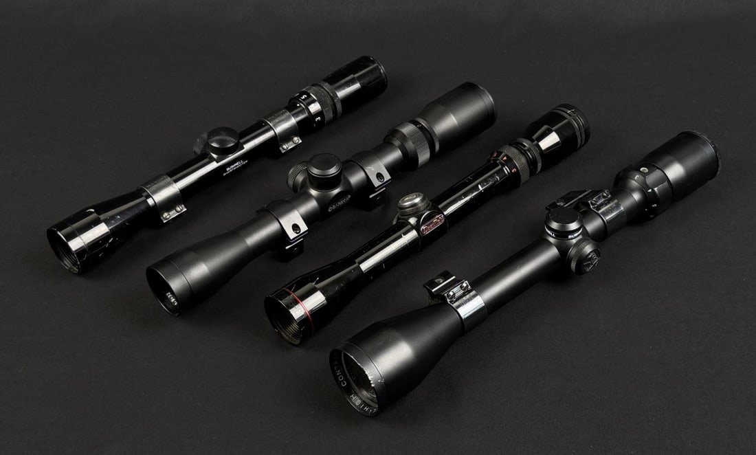 Deerfield Barska Bushnell Rifle Scopes: Nice grouping. All have duplex reticles.