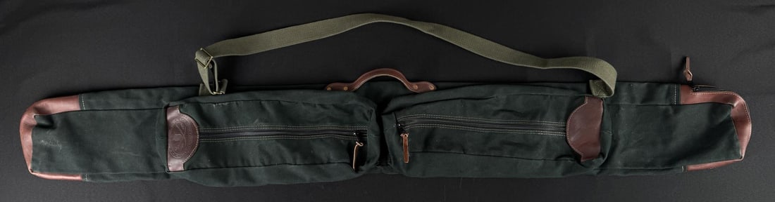 Orvis Canvas Leather Fishing Rod Travel Case: 59" long.