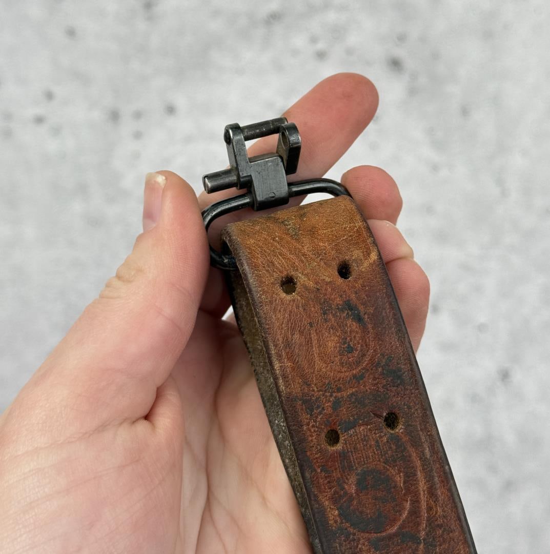Tooled Leather Rifle Sling - 4