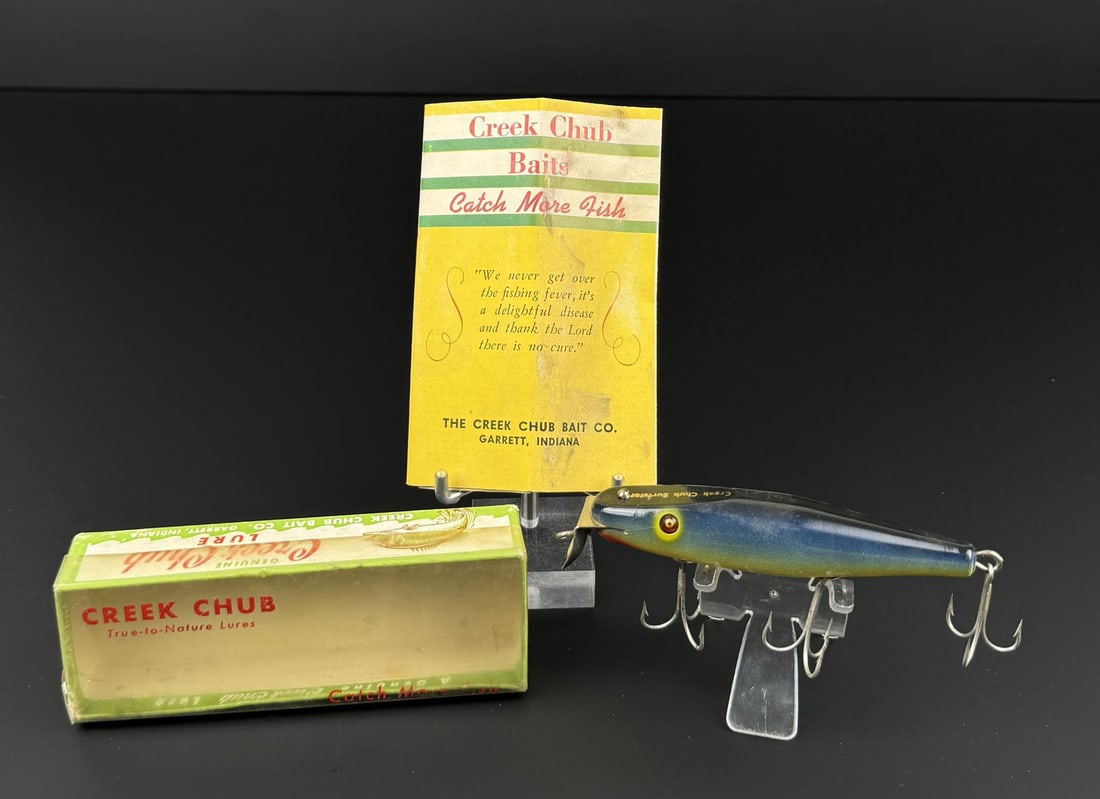 Creek Chub Surfster Blue Eel Fishing Lure: Nice example in box.