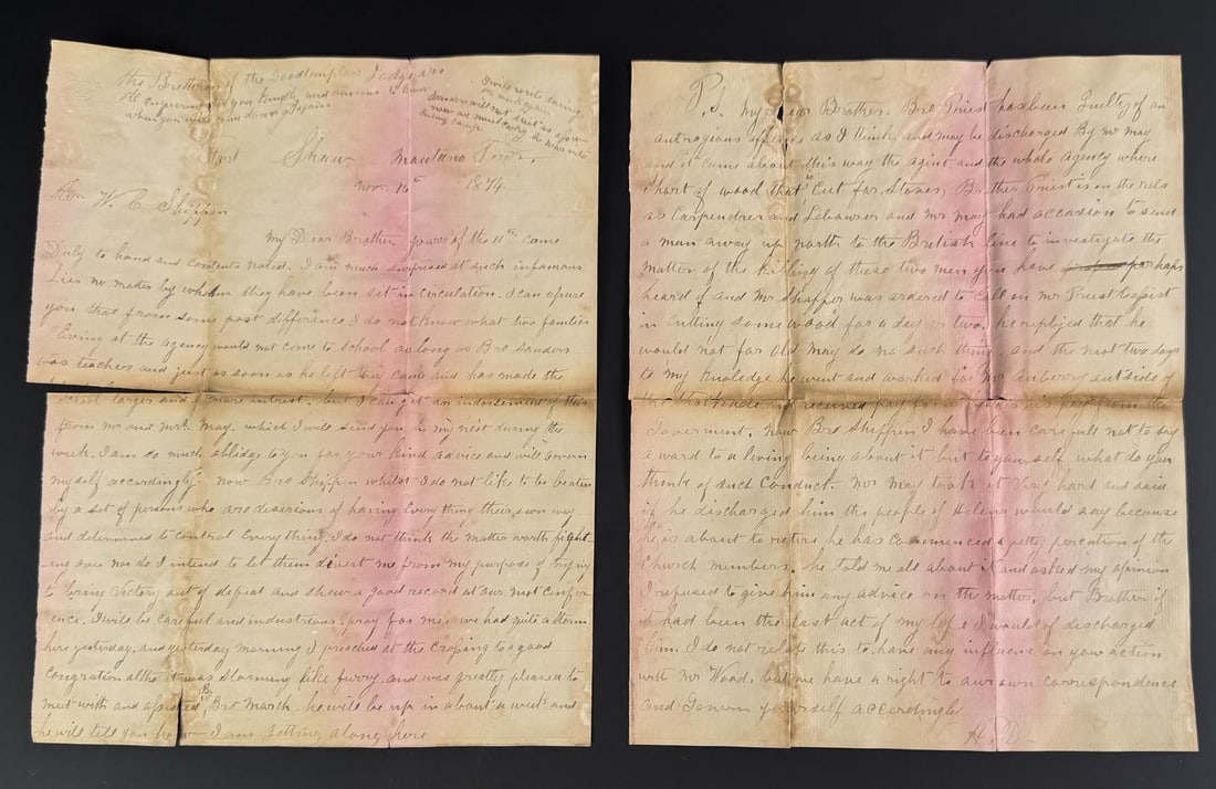 Fort Shaw Montana Territory Letter Criminal Priest (1 of 8)