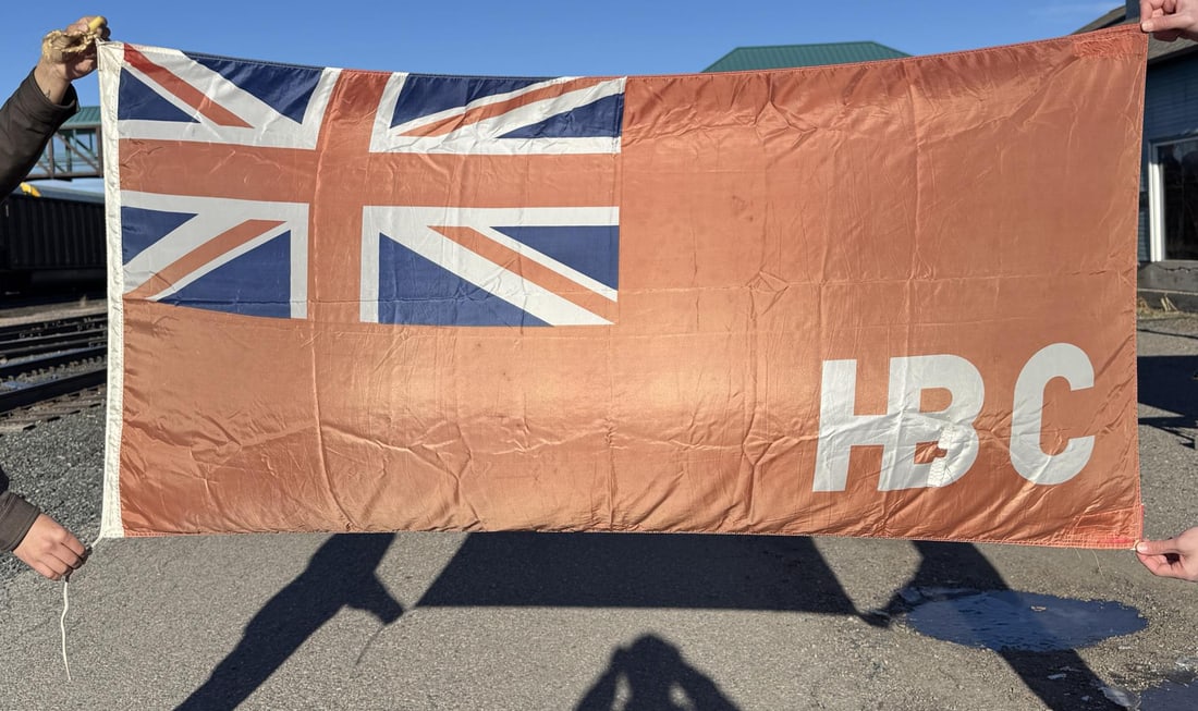 Hudsons Bay Company Flag British Red Ensign: Nice replica flag manufactured by the Hudson Bay Company. 34" by 69 1/2".