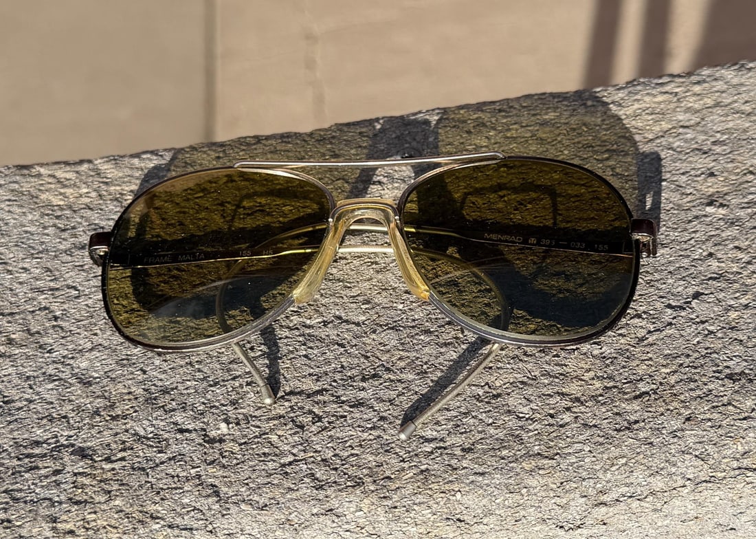Vintage Menrad Aviator Sunglasses: M395-033. Frame Malta.