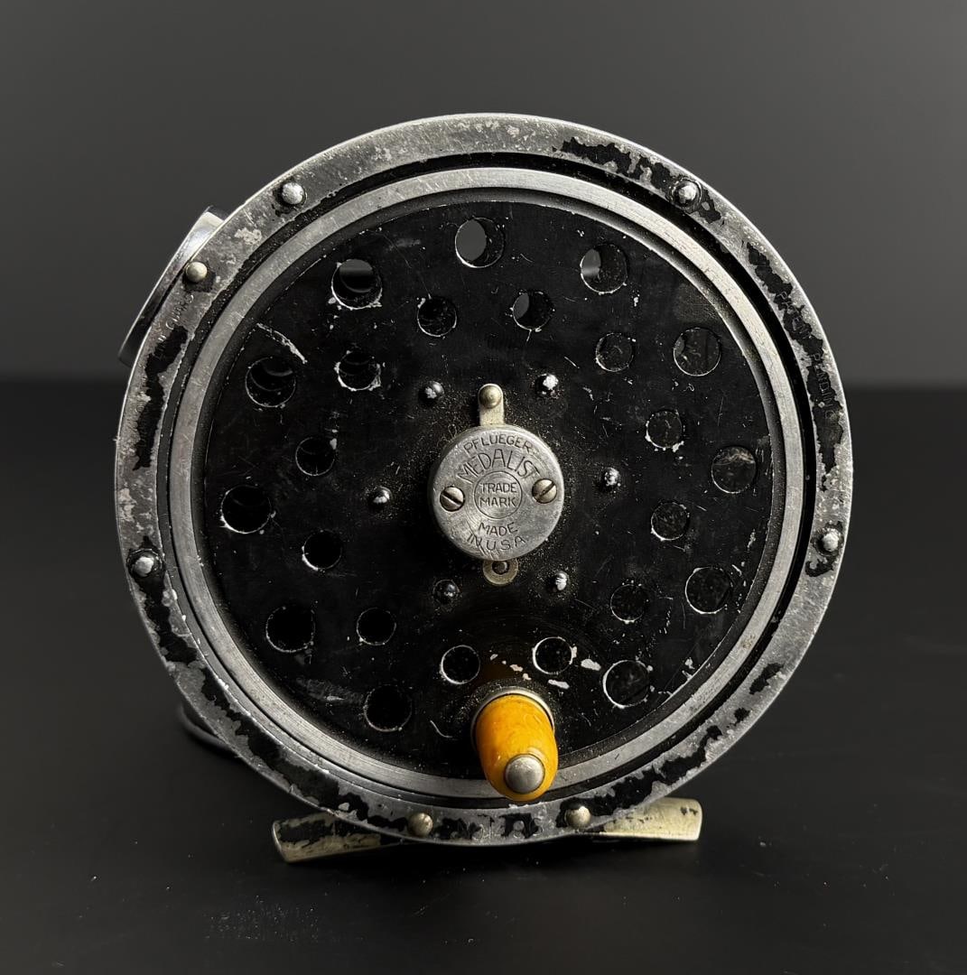 Pflueger Medalist Fly Fishing Reel: Early example with eyelet.