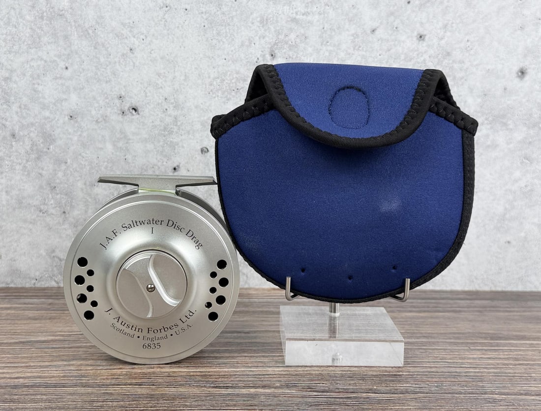 J. Austin Forbes Saltwater Fly Fishing Reel: 6835. Comes with original pouch.