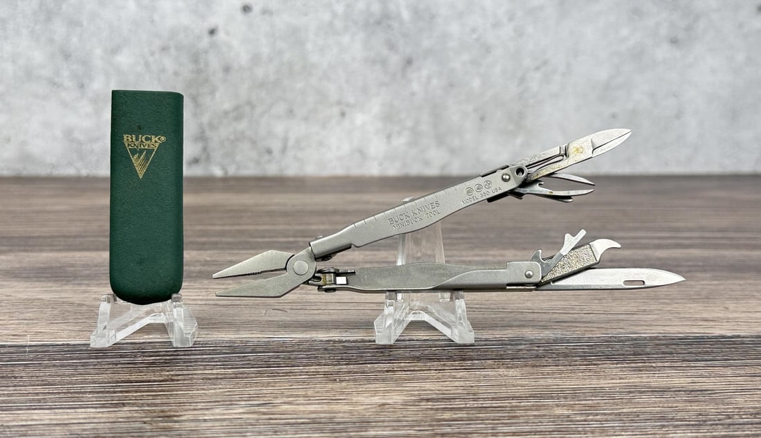Buck Knives MiniBuck Multi Tool Model 350: 2 7/8" long. Made in the USA.