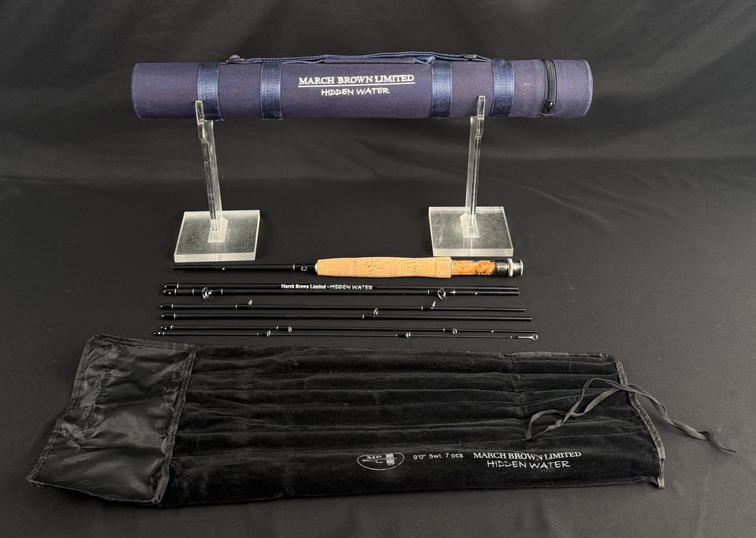 March Brown Hidden Water 9' 5wt Fly Fishing Rod: 7 Piece.