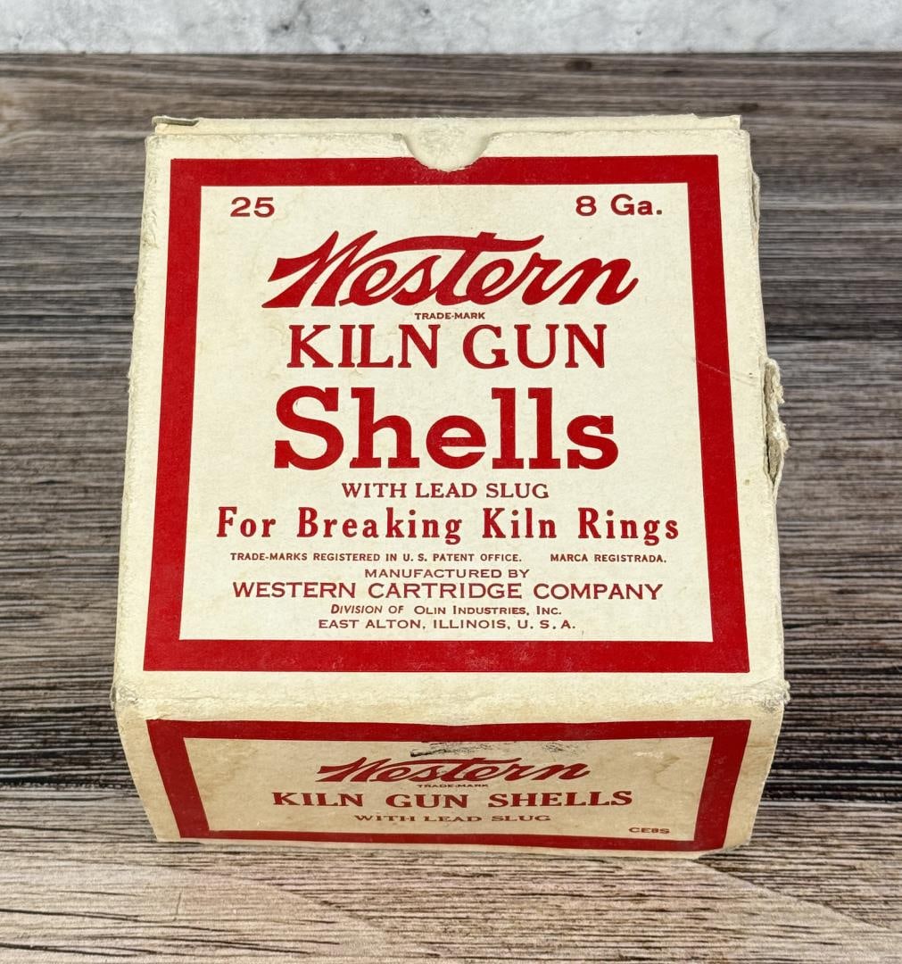 Western Kiln Gun Shells 8ga: For use in Industrial Kilns. 38 shells in box, most appear to be incorrect. California and New York Shipments requires this lot to be sent to an FFL Dealer