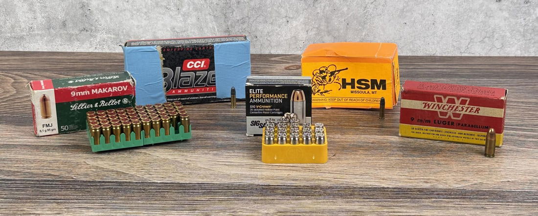 Group of 9mm Pistol Ammo and .22 LR (1 of 9)