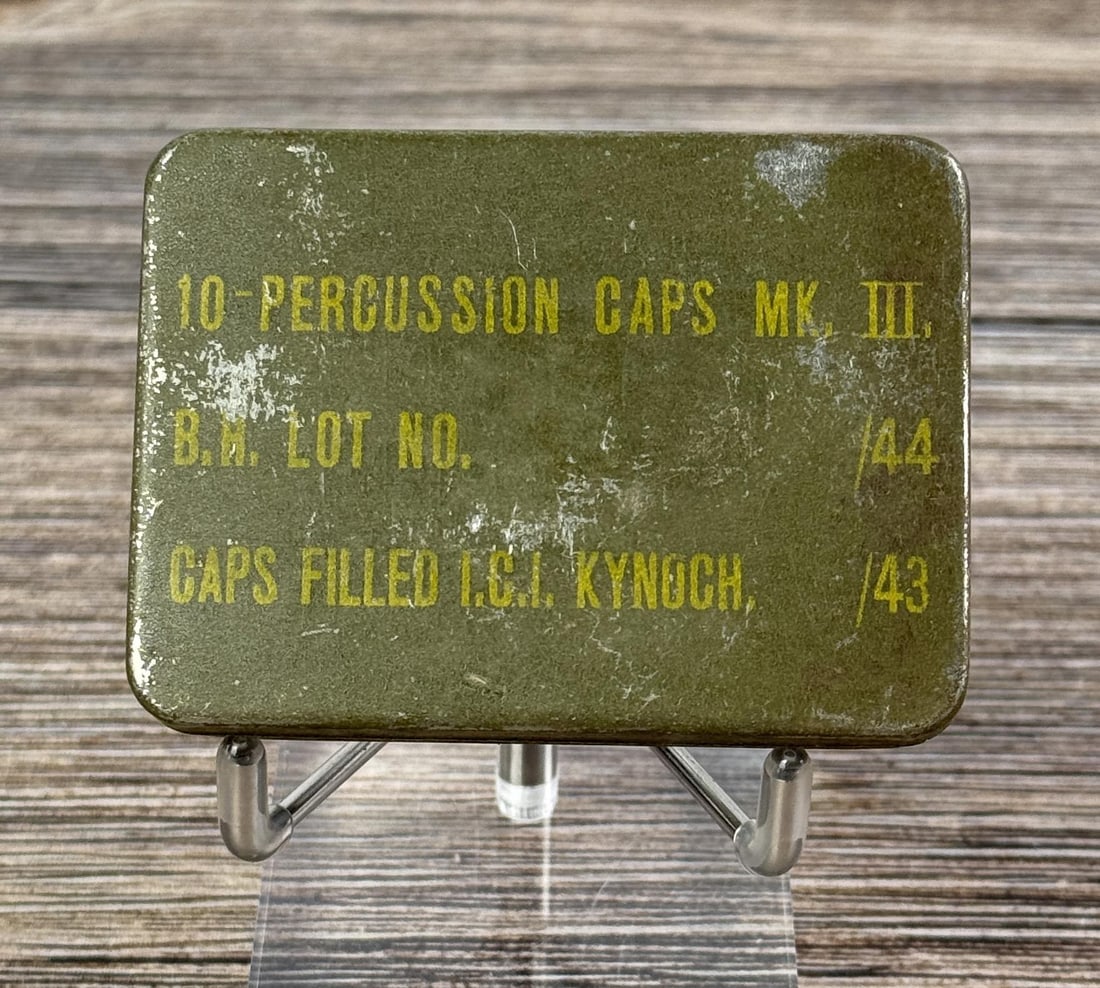 WW2 British Metal Tin for Percussion Caps: Empty.