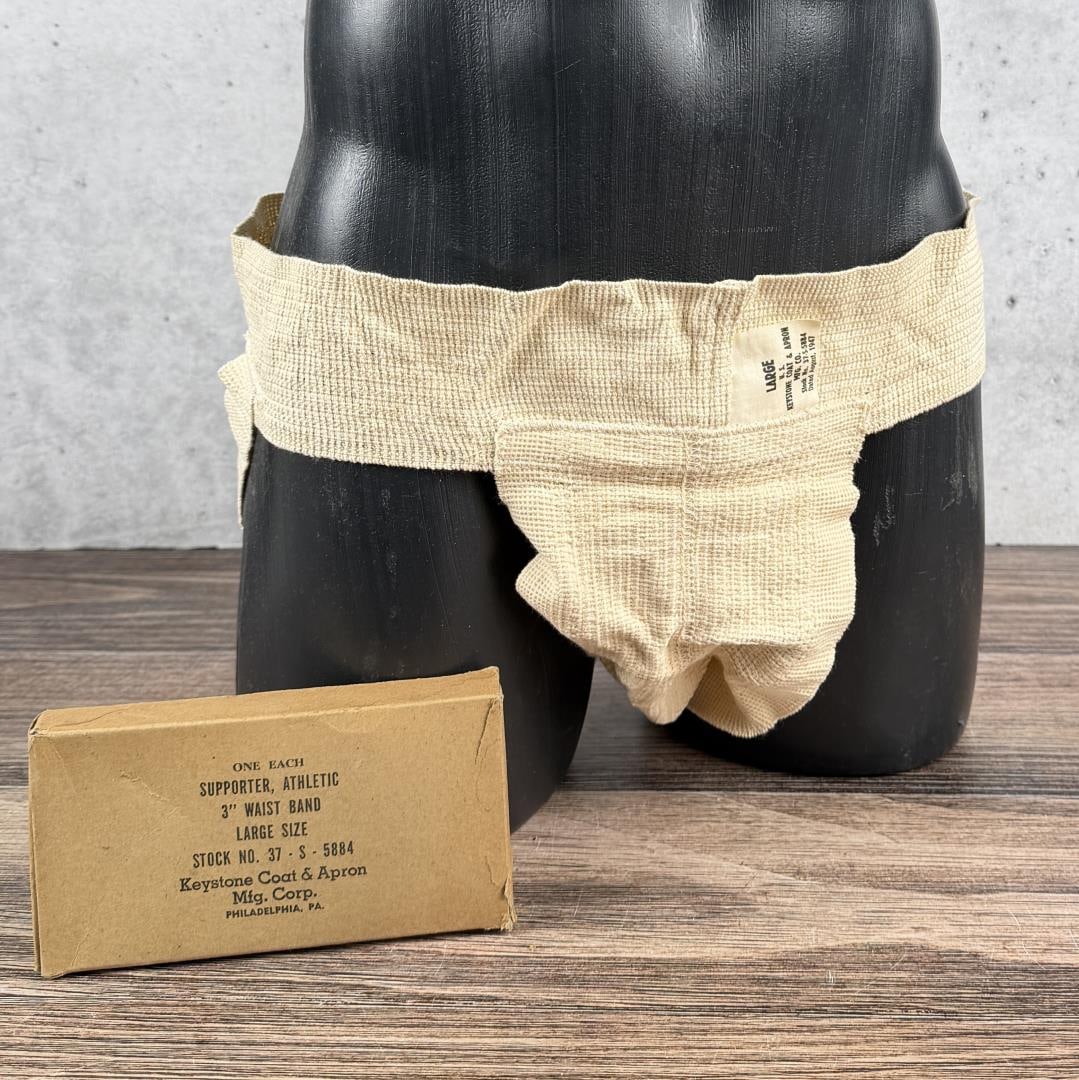 WW2 Keystone US Army Jock Strap Gay Interest: Deadstock in carton. Size L.