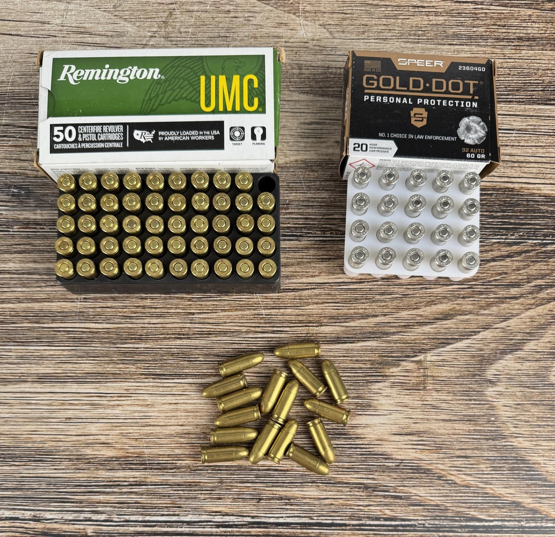 85 Rounds of 32acp 32 Auto Ammo: Ball and defense. California and New York Shipments requires this lot to be sent to an FFL Dealer