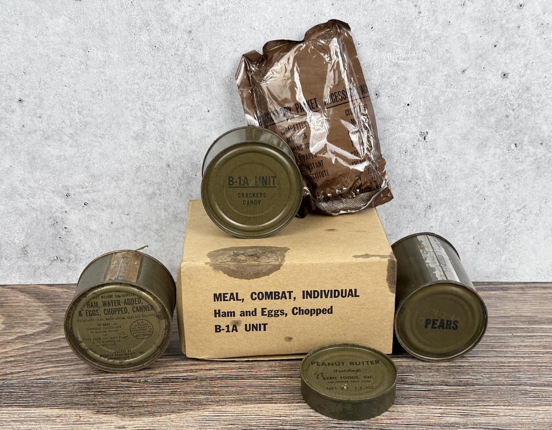 Vietnam Combat B-1A Unit Meal Rations: With contents, not for human consumption.
