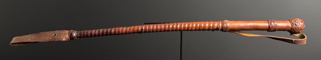 Montana Braided Rawhide Leather Cowboy Quirt: 22" long.