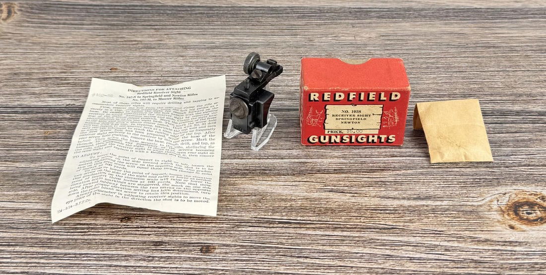 Redfield 102s Springfield Rifle Peep Sight: Nice example in box.