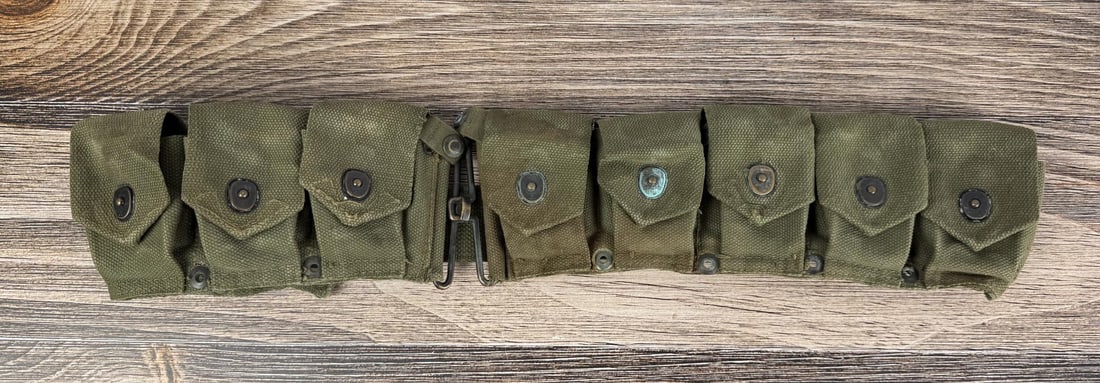 WW2 USMC Marine Corps M1923 M1 Garand Ammo Belt: Very nice example.