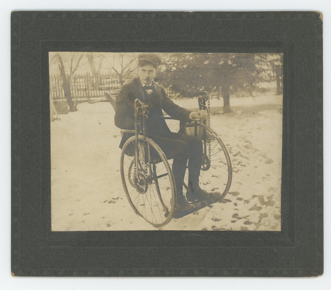 Disabled Man in Chain Driven Wheelchair Photo (1 of 4)