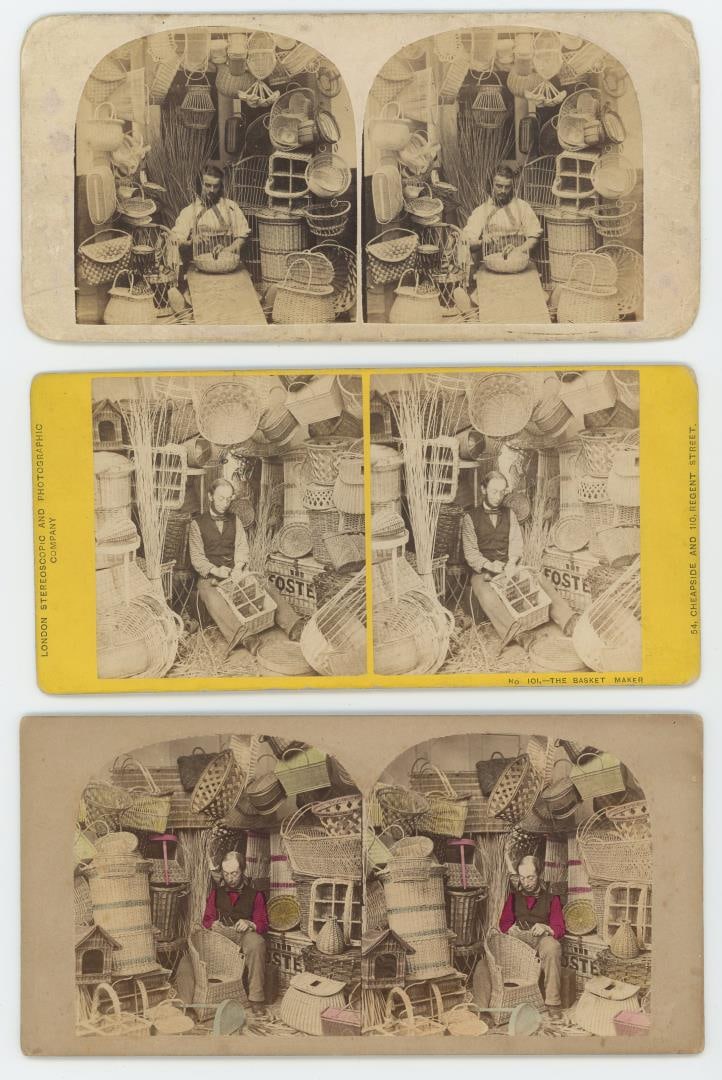 Fancy Basket Maker Shop Stereoviews (1 of 3)