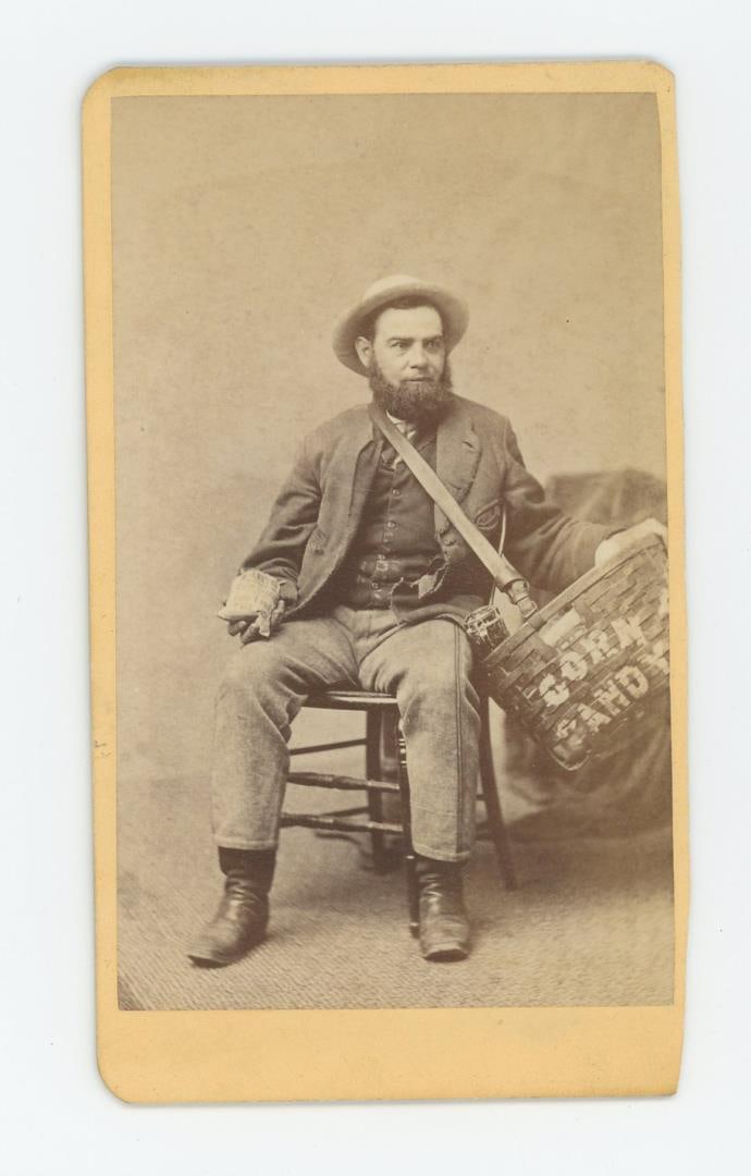 Corn Candy Street Vendor Connecticut CDV Photo (1 of 3)