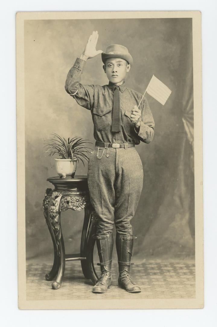 WWI WW1 Patriotic Hawaiian Soldier Postcard (1 of 3)