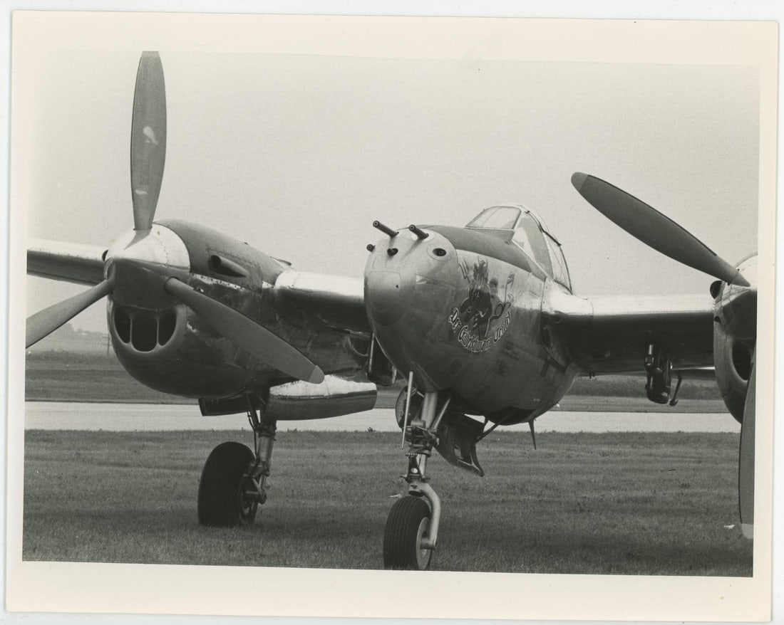 WW2 P-38 Lightning Plane Nose Art Photo: 8" by 10 1/4".